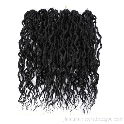 Goddess Faux Locs Crochet Hair Gypsy With Curly End Synthetic Braiding Hair Extensions Ombre Dreadlocks Braid